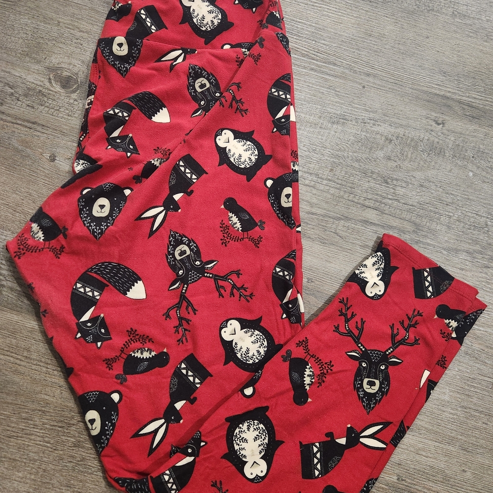 Red Animal Print Leggings